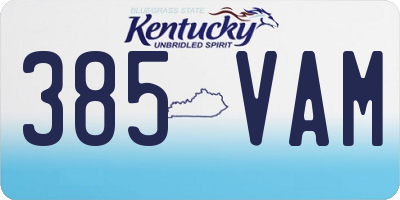 KY license plate 385VAM