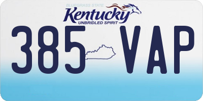 KY license plate 385VAP