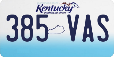 KY license plate 385VAS