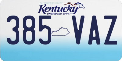 KY license plate 385VAZ