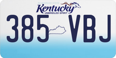 KY license plate 385VBJ