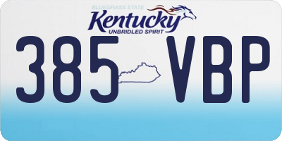 KY license plate 385VBP