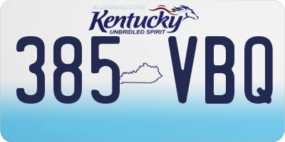 KY license plate 385VBQ