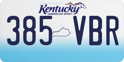 KY license plate 385VBR