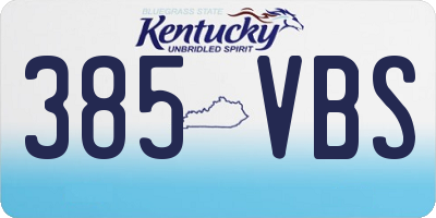 KY license plate 385VBS