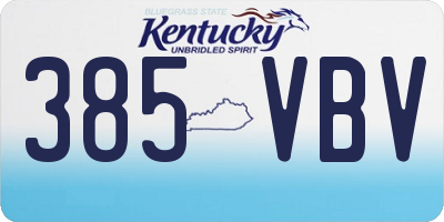 KY license plate 385VBV