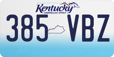 KY license plate 385VBZ
