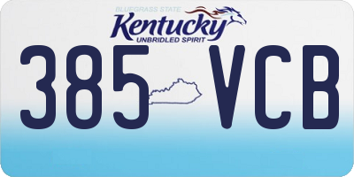 KY license plate 385VCB