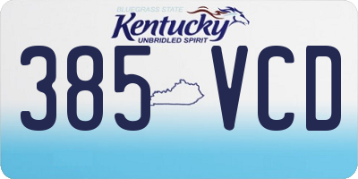 KY license plate 385VCD