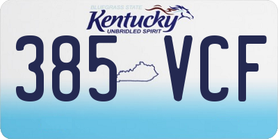 KY license plate 385VCF