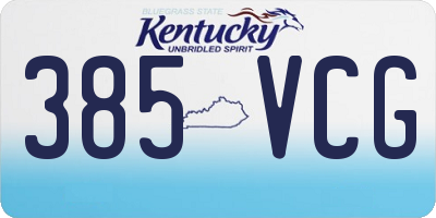 KY license plate 385VCG
