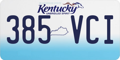 KY license plate 385VCI