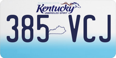 KY license plate 385VCJ