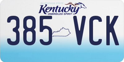 KY license plate 385VCK
