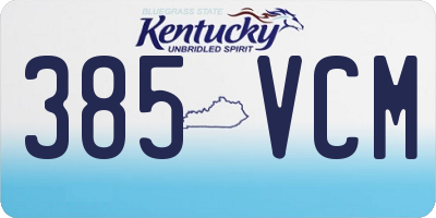 KY license plate 385VCM