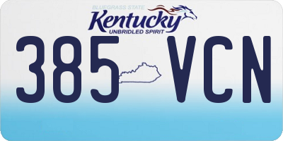 KY license plate 385VCN