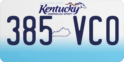 KY license plate 385VCO