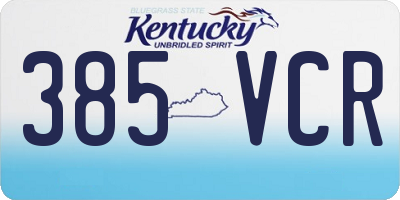 KY license plate 385VCR