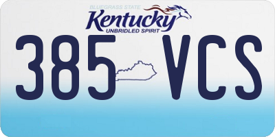 KY license plate 385VCS