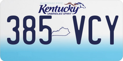 KY license plate 385VCY