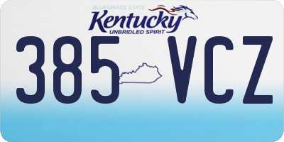 KY license plate 385VCZ