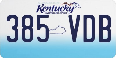 KY license plate 385VDB