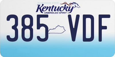 KY license plate 385VDF