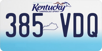 KY license plate 385VDQ