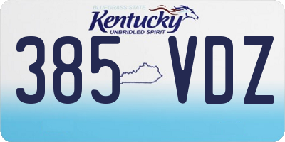 KY license plate 385VDZ