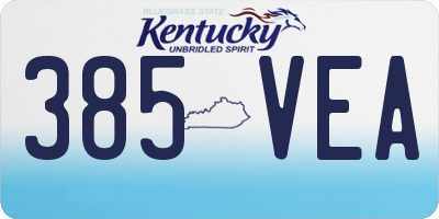 KY license plate 385VEA