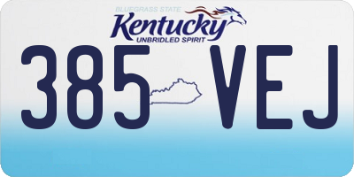 KY license plate 385VEJ