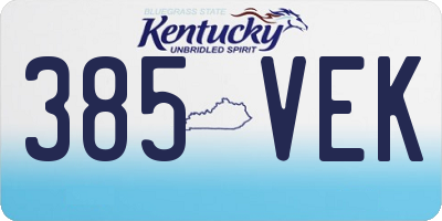 KY license plate 385VEK