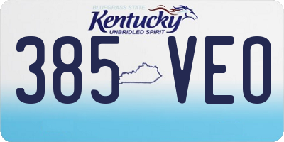 KY license plate 385VEO
