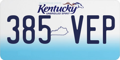 KY license plate 385VEP