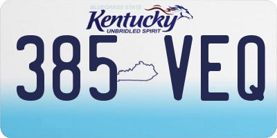 KY license plate 385VEQ