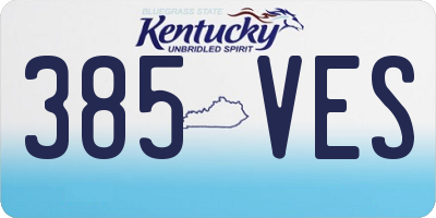 KY license plate 385VES
