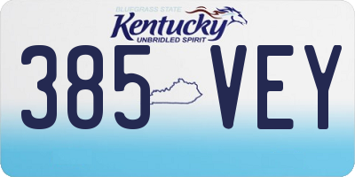 KY license plate 385VEY