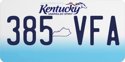 KY license plate 385VFA