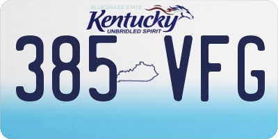 KY license plate 385VFG