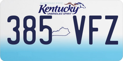 KY license plate 385VFZ