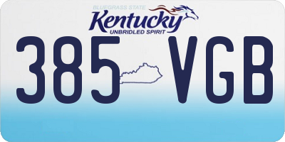 KY license plate 385VGB