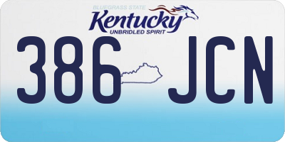 KY license plate 386JCN