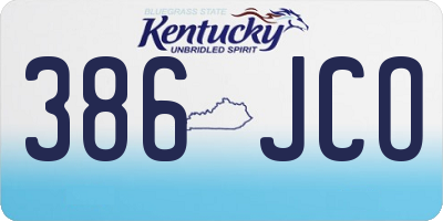 KY license plate 386JCO