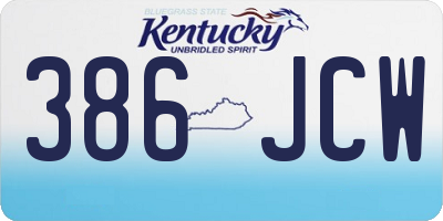 KY license plate 386JCW