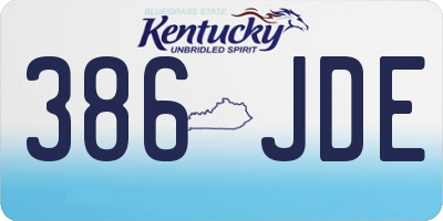 KY license plate 386JDE