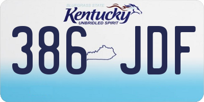 KY license plate 386JDF