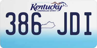 KY license plate 386JDI