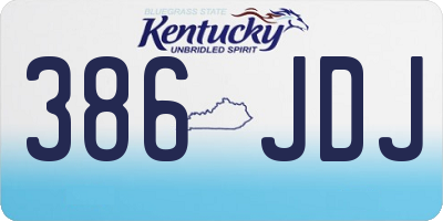 KY license plate 386JDJ