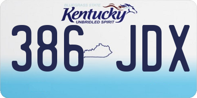 KY license plate 386JDX