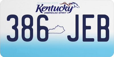 KY license plate 386JEB
